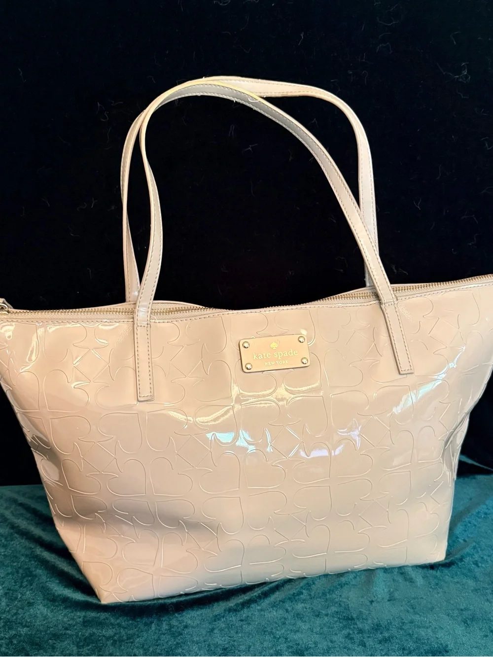 kate spade Patent Embossed Pale grey Tote